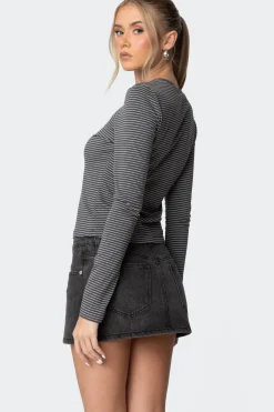 Brianna Striped Long Sleeve T Shirt