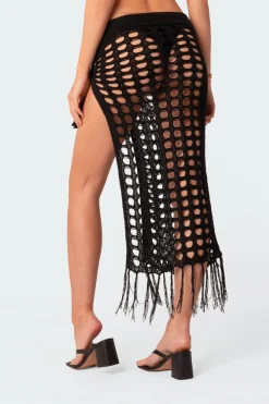 Brielle Crochet Slit Maxi Skirt