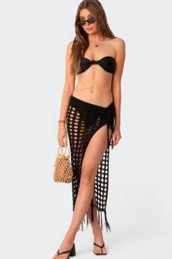 Brielle Crochet Slit Maxi Skirt