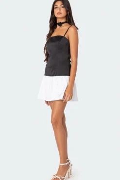 Brier Drop Waist Satin Mini Dress