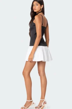 Brier Drop Waist Satin Mini Dress