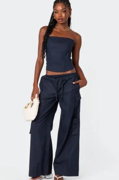 Bristol Linen Look Cargo Pants