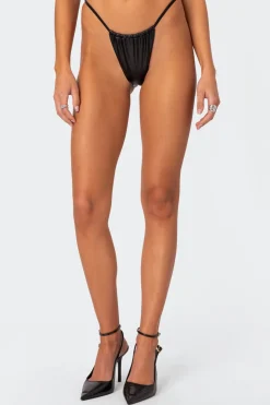 Bruna Faux Leather Bikini Bottom