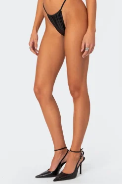 Bruna Faux Leather Bikini Bottom
