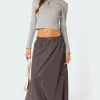 Bubble Cargo Nylon Maxi Skirt