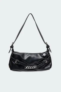 Buckle & Chain Shoulder Bag