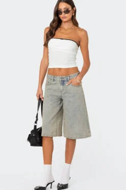 Built In Bra Waffle Tube Top