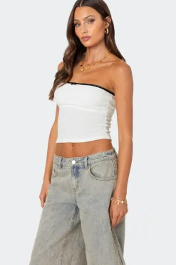Built In Bra Waffle Tube Top