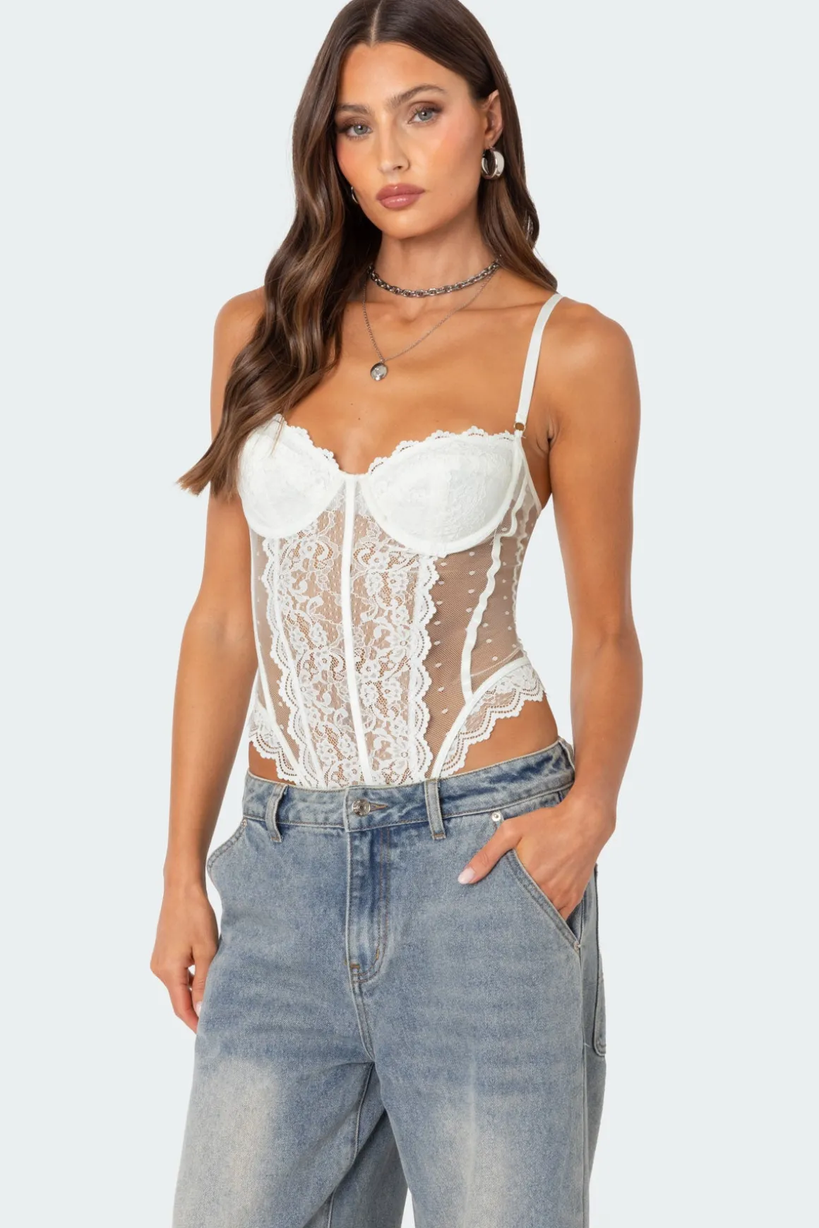 Cabaret Lacey Sheer Mesh Bodysuit