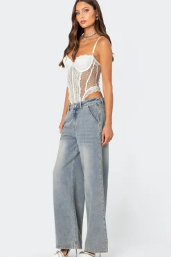 Cabaret Lacey Sheer Mesh Bodysuit