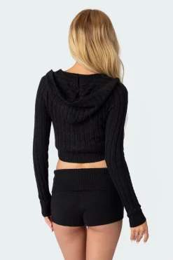 Cable Knit Zip Up Cardigan
