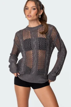 Cable Open Knit Sweater