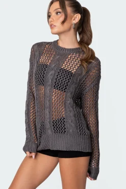 Cable Open Knit Sweater