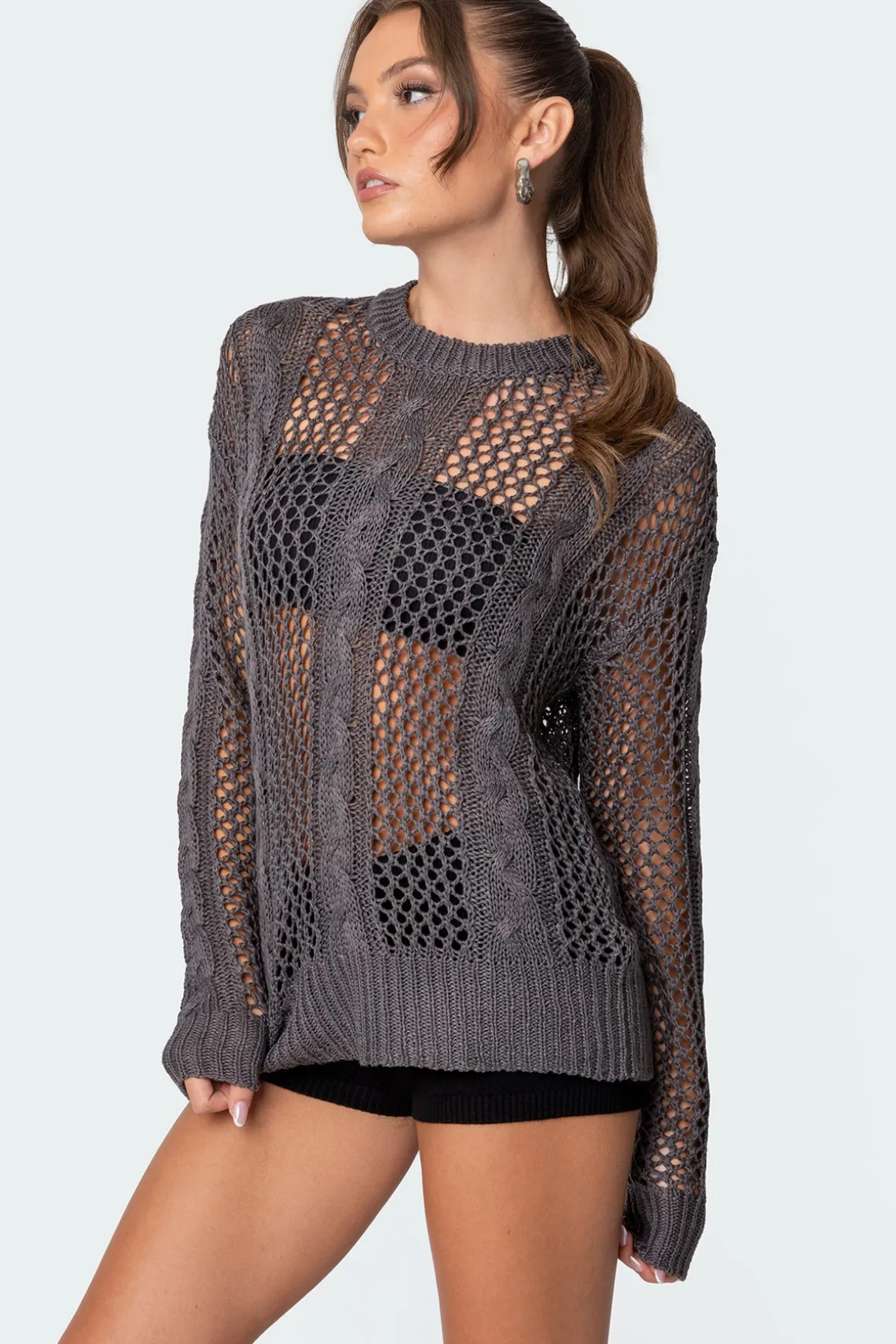 Cable Open Knit Sweater