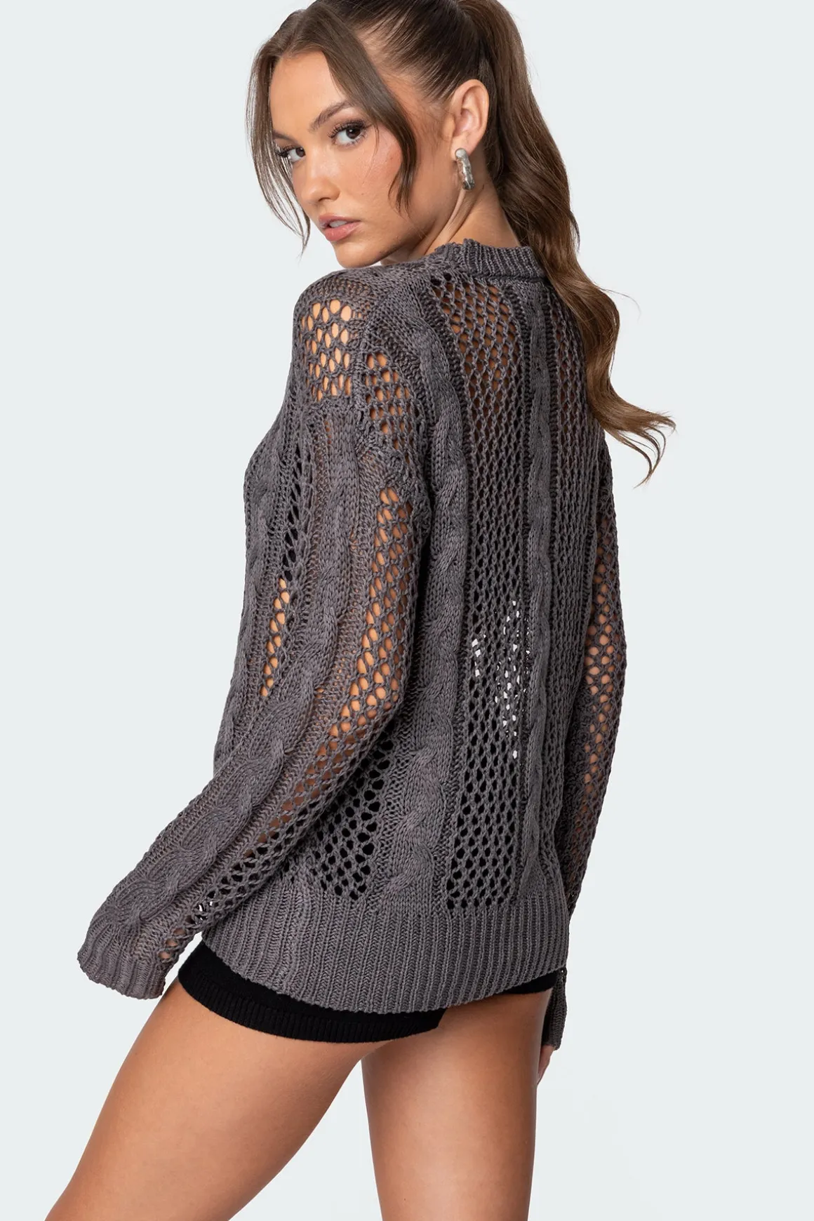 Cable Open Knit Sweater