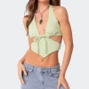 Cady Tie Front Cut Out Top