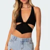 Cady Tie Front Cut Out Top