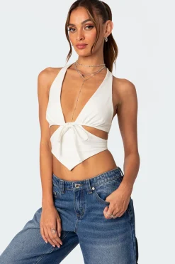 Cady Tie Front Cut Out Top