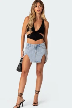Cady Tie Front Cut Out Top