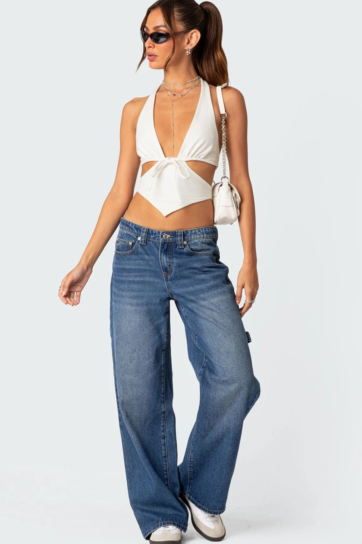 Cady Tie Front Cut Out Top
