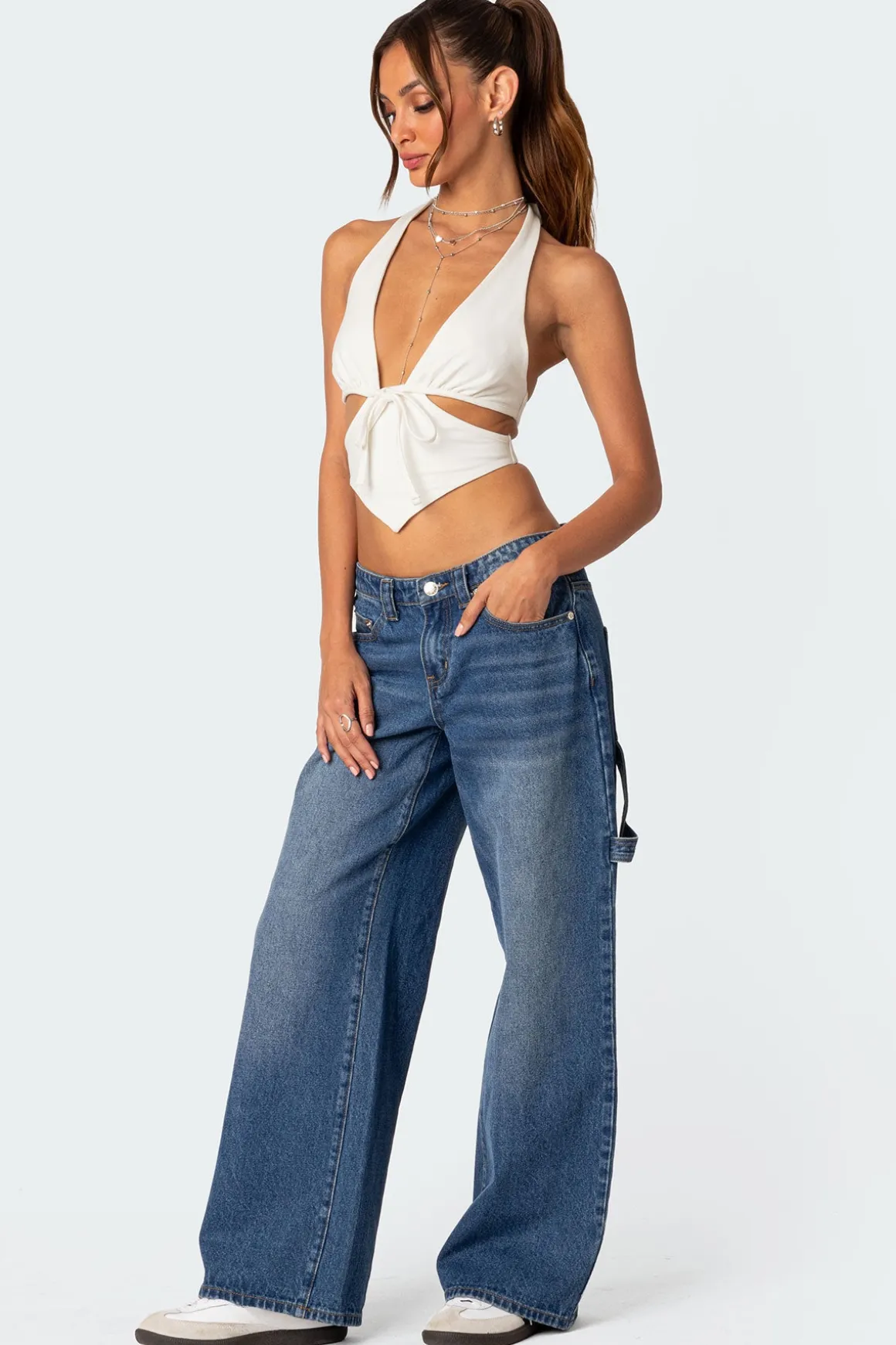 Cady Tie Front Cut Out Top
