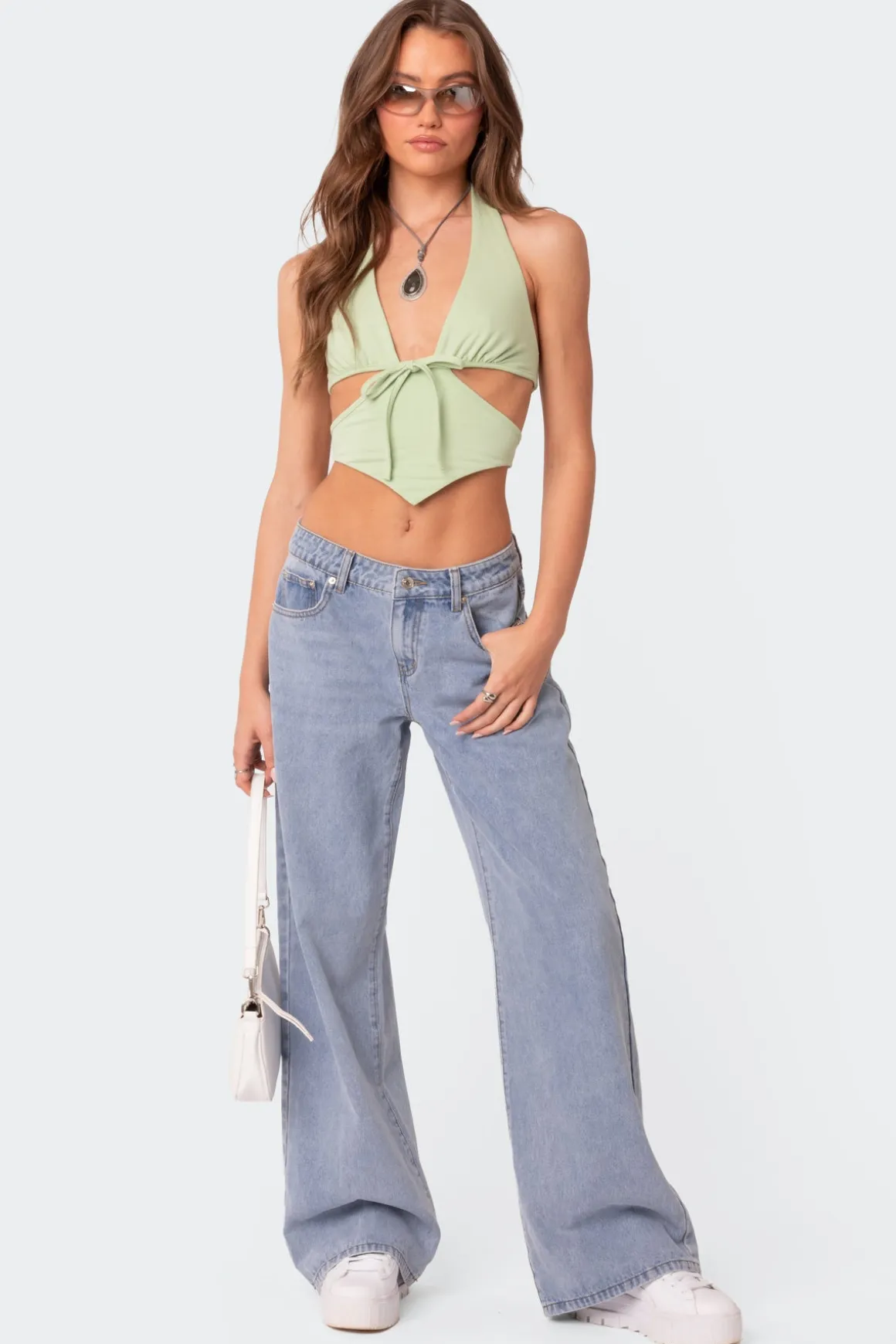 Cady Tie Front Cut Out Top