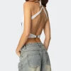 Caity Backless High Neck Top