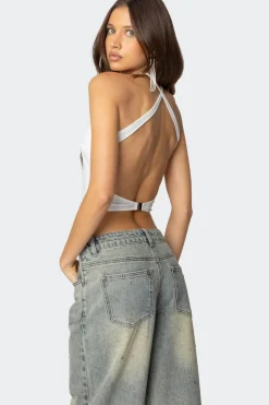 Caity Backless High Neck Top