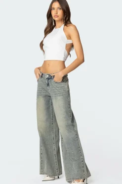 Caity Backless High Neck Top