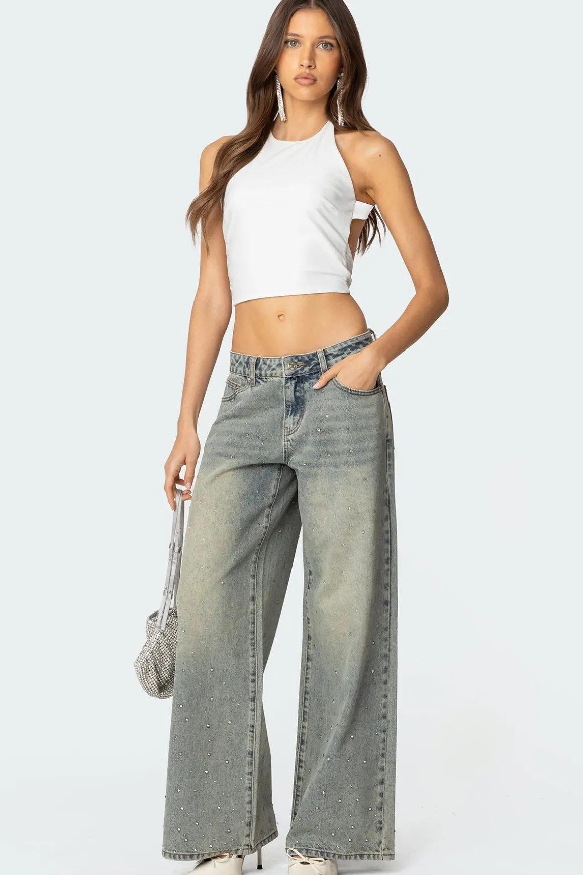 Caity Backless High Neck Top