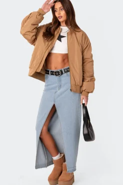 Cala Ruched Oversized Bomber Jacket