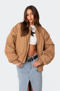Cala Ruched Oversized Bomber Jacket