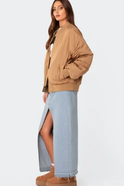 Cala Ruched Oversized Bomber Jacket