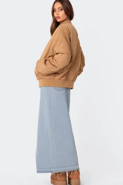 Cala Ruched Oversized Bomber Jacket