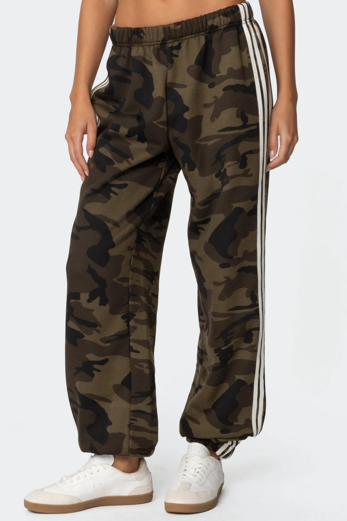 Camo Contast Striped Sweatpants