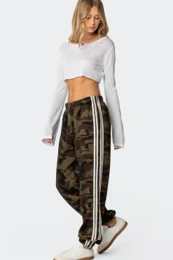 Camo Contast Striped Sweatpants
