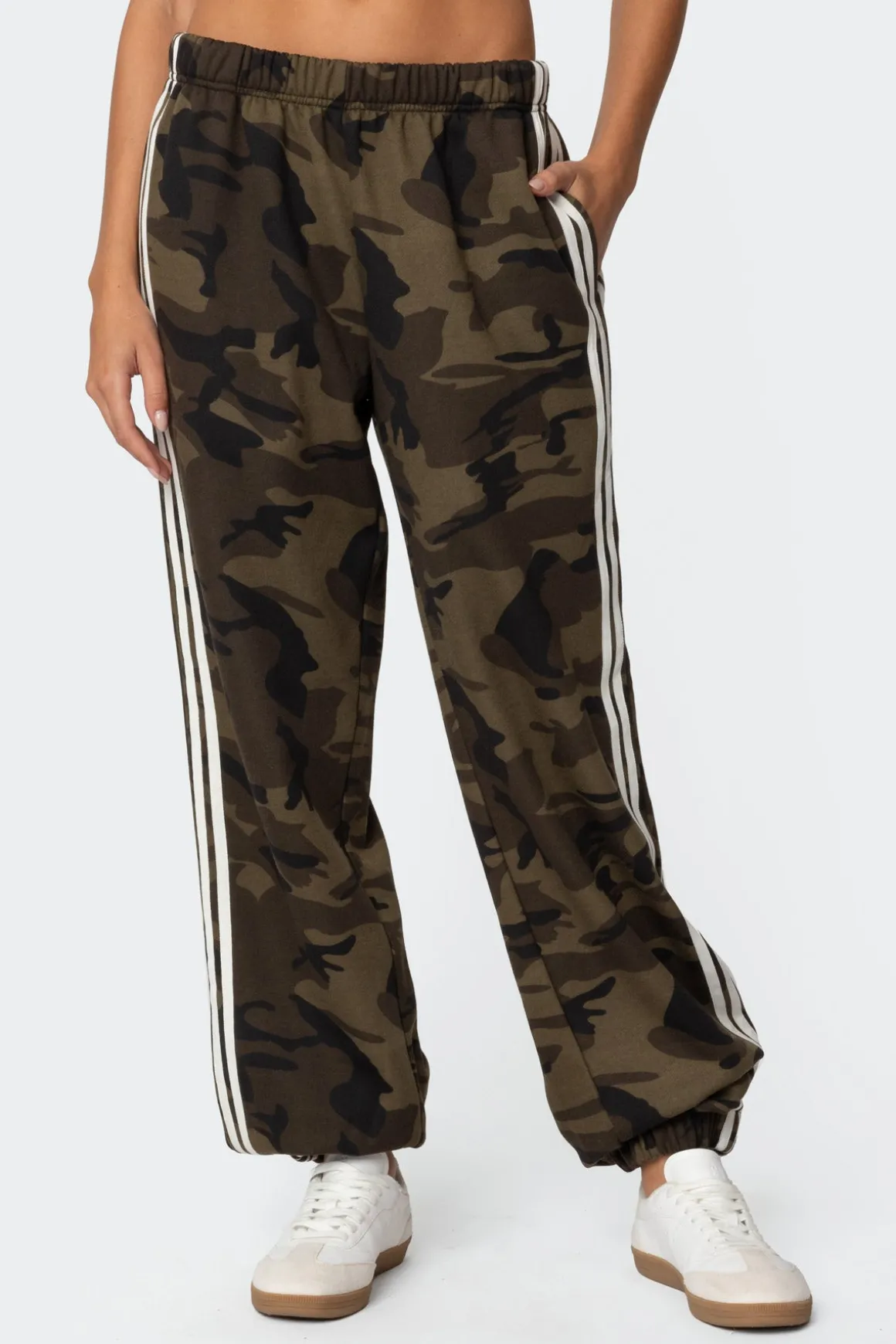 Camo Contast Striped Sweatpants