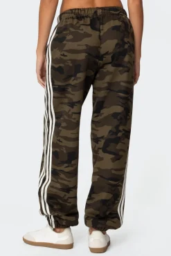 Camo Contast Striped Sweatpants