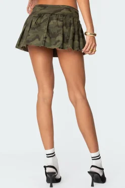 Camo Pleated Mini Skort