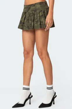 Camo Pleated Mini Skort