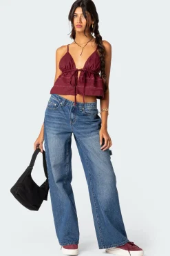 Candy Cotton Tie Front Tank Top