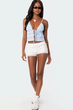 Candy Cotton Tie Front Tank Top