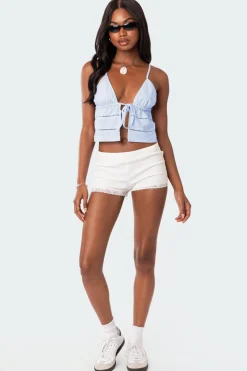 Candy Cotton Tie Front Tank Top