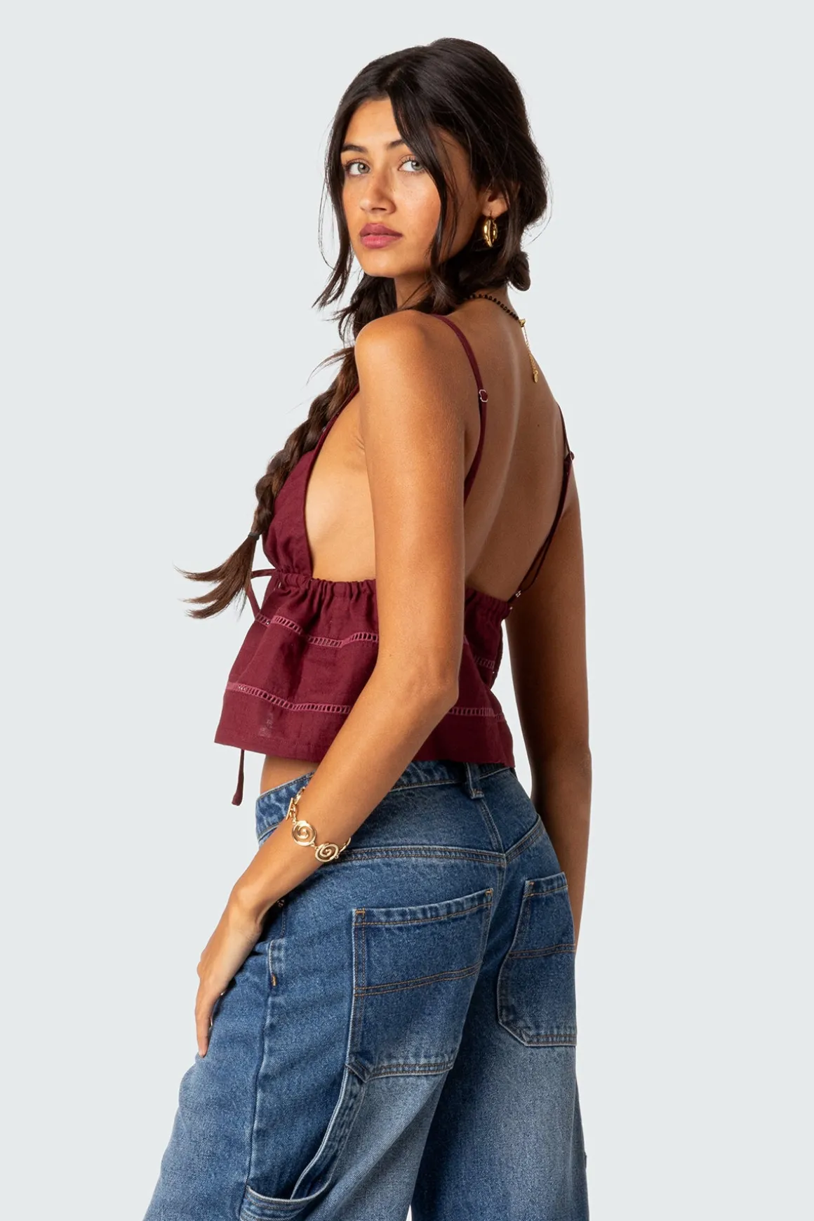 Candy Cotton Tie Front Tank Top