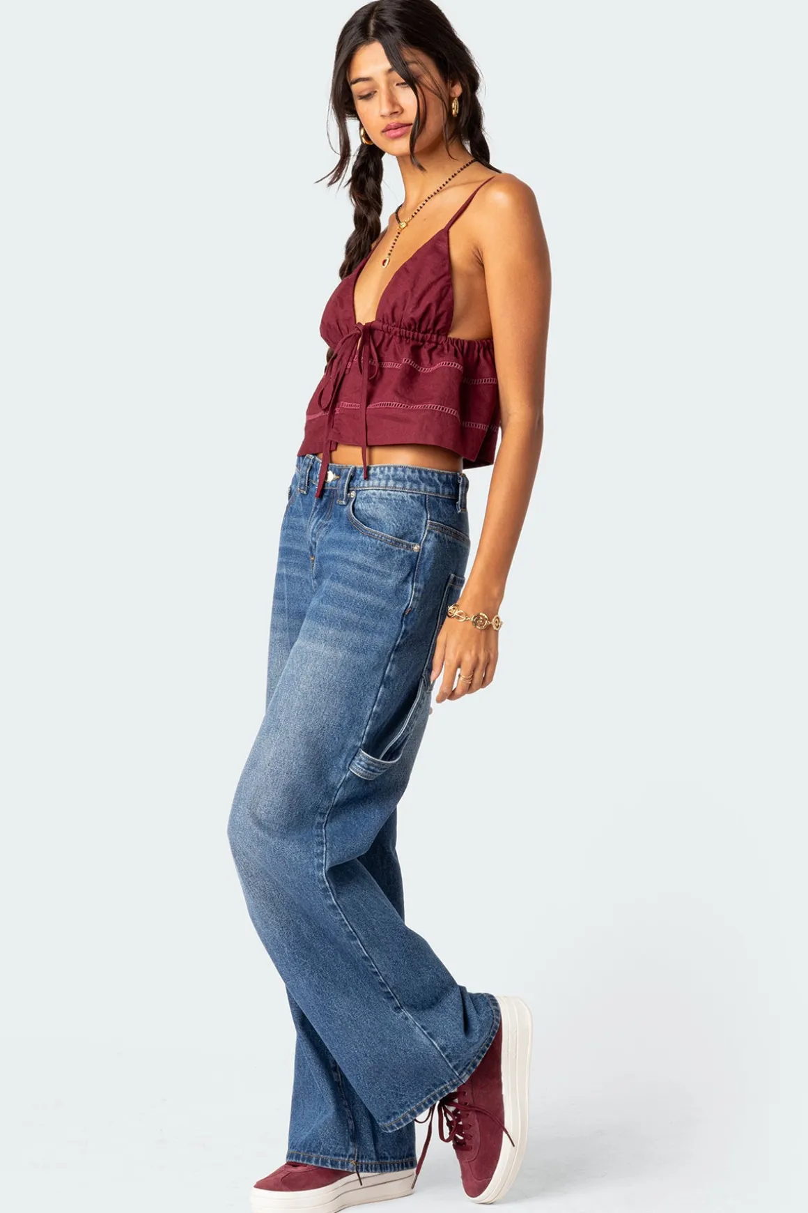 Candy Cotton Tie Front Tank Top
