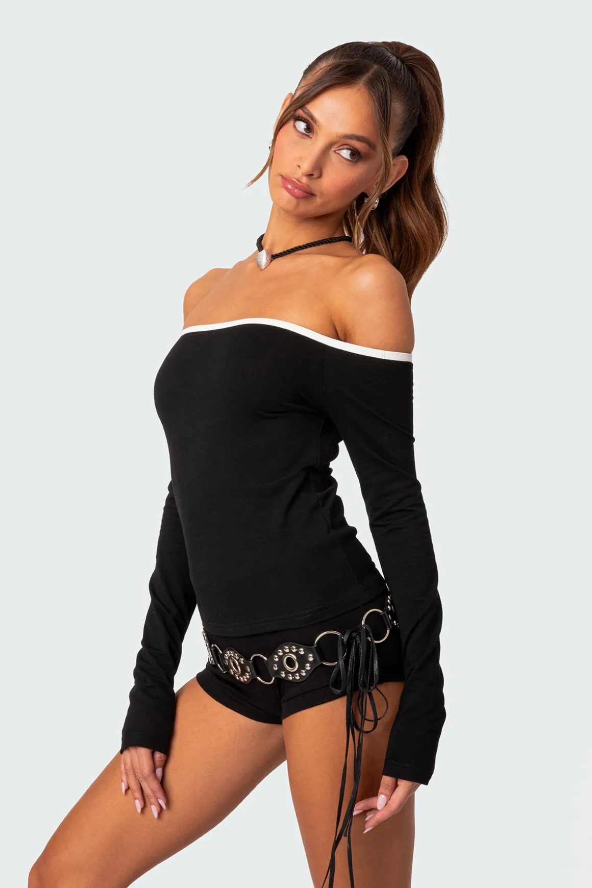 Captain Contrast Off Shoulder Top
