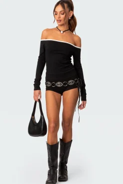 Captain Contrast Off Shoulder Top