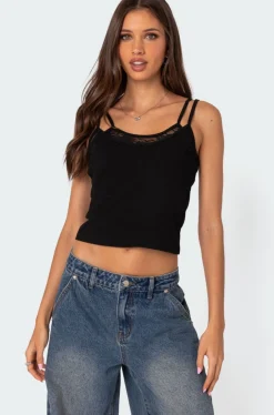 Carnation Lacey Layered Tank Top