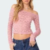 Carolina Off Shoulder Sheer Lace Top