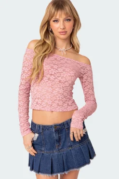 Carolina Off Shoulder Sheer Lace Top